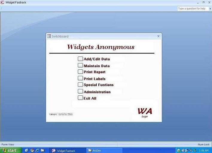 Image of MS Access 2007 With Menubars Instead Of Ribbon