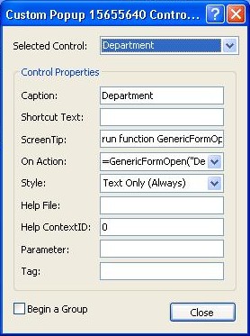 Image of MS Access Toolbar item properties screen